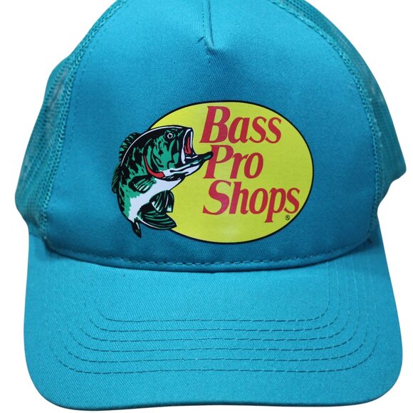 Bass Pro Shops Hat Unisex One Size Adjustable Teal Mesh Fishing Cap - Picture 1 of 9